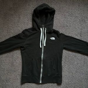Black north face zip up hoodie